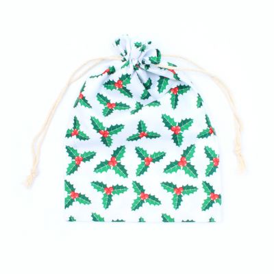 Size: 19.5x14cm Mixed Pack of Christmas drawstring pouches