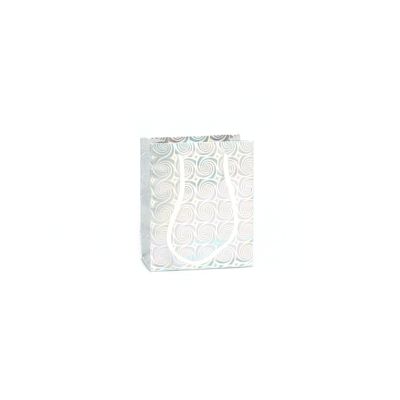 10x8x6cm. Silver holographic gift bag