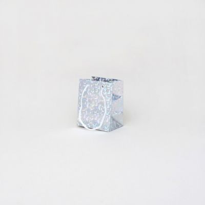 Size: 10x8x6cm Silver Holographic gift bag