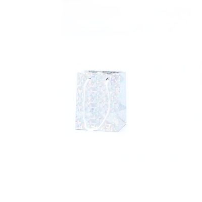 10x8x6cm. Silver holographic gift bag