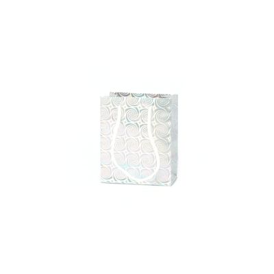 10x8x6cm. Silver holographic gift bag