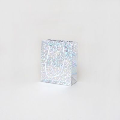 Size: 15x12x6cm Silver Holographic gift bag