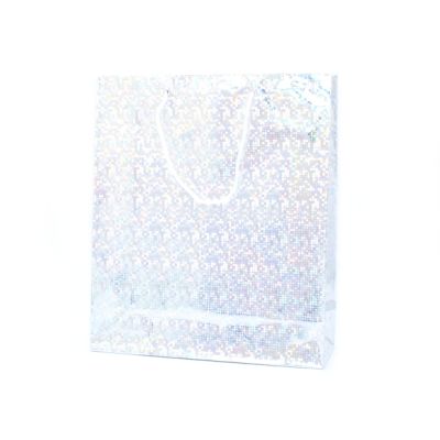 27x23x8cm. Silver holographic gift bag