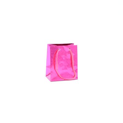 Size: 10x8x6cm Pink Holographic gift bag