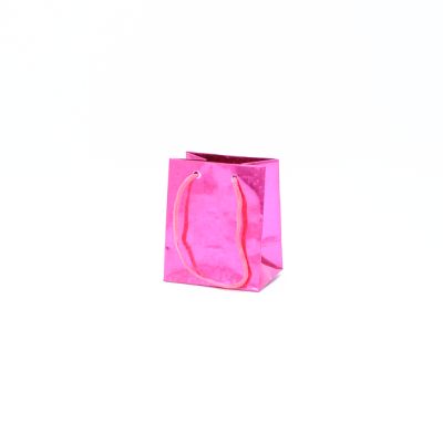 Size: 10x8x6cm Pink Holographic gift bag