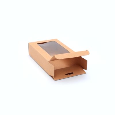 15x10x4cm. Kraft gift box with window & Euro hole