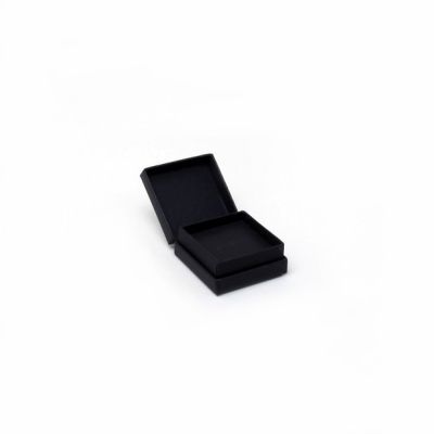 Ring box. 5x5x2.5cm. Black hinged gift box.