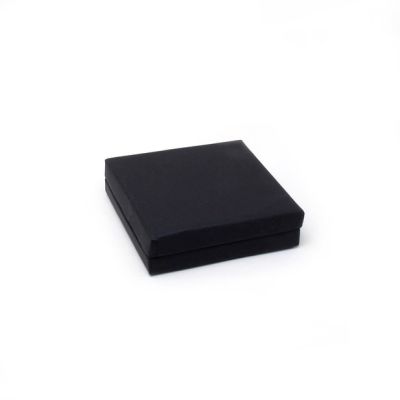 Necklace / Bracelet box. 9x9x2.5cm. Black hinged gift box.