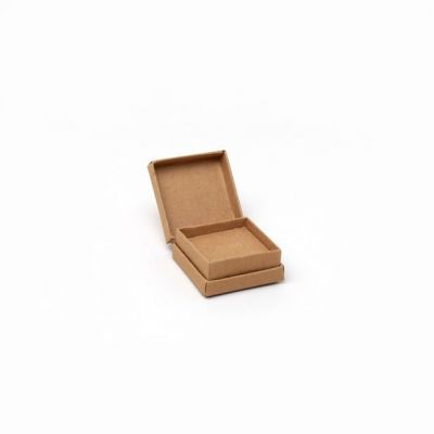 Ring box. 5x5x2.5cm. Kraft hinged gift box.