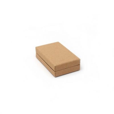 Cufflink / Earring box. 8x5x2.5cm. Kraft hinged gift box.
