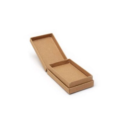 Cufflink / Earring box. 8x5x2.5cm. Kraft hinged gift box.