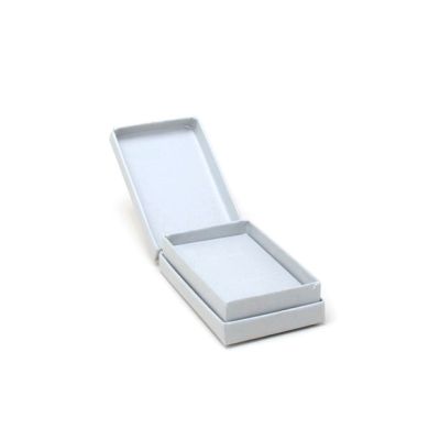 Cufflink / Earring box. 8x5x2.5cm. Hinged grey gift box.