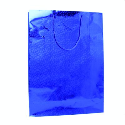 Size: 41x30x11cm Blue holographic paper gift bag