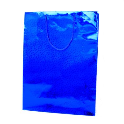 Size: 41x30x11cm Blue holographic paper gift bag
