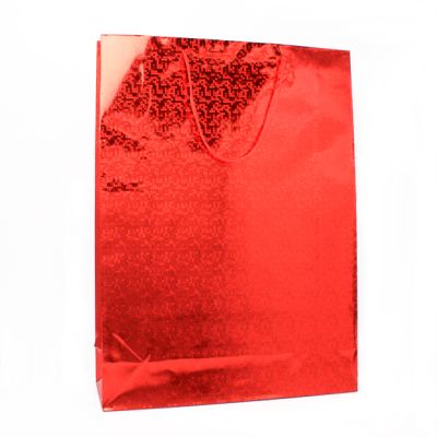 Size: 42x31x10cm Red holographic paper gift bag
