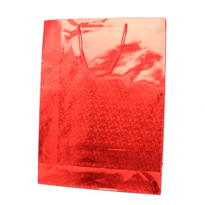 Size: 42x31x10cm Red holographic paper gift bag
