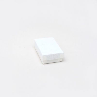 Cufflink / Earring box. 8x5x2.5cm. Cream linen effect.