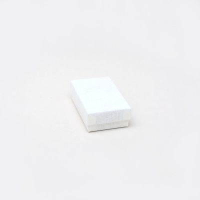 Cufflink / Earring box. 8x5x2.5cm. Cream linen effect.