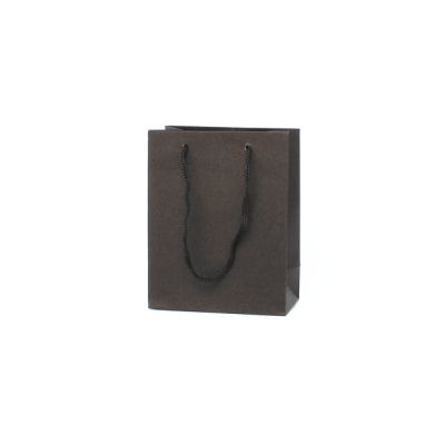 14.5x11.5x6cm. Black printed kraft paper gift bag