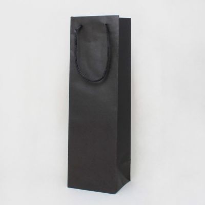 Size: 33x10x9cm. Black printed kraft paper bottle bag