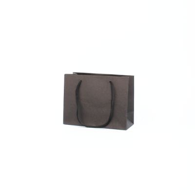 11x14x6cm. Black printed kraft paper gift bag