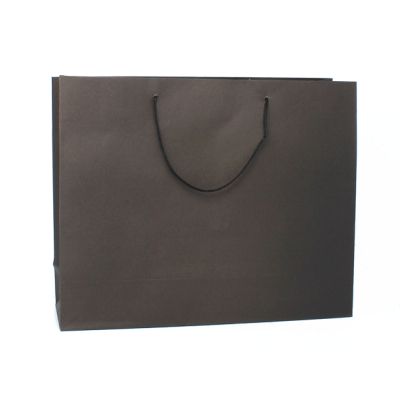 32x26x10cm. Black printed kraft paper gift bag