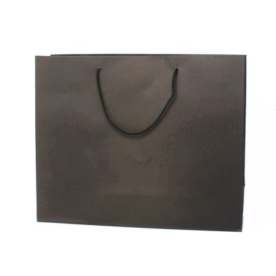 32x26x10cm. Black printed kraft paper gift bag