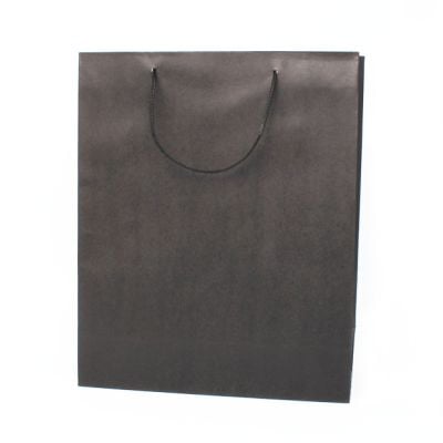 32x26x10cm. Black printed kraft paper gift bag