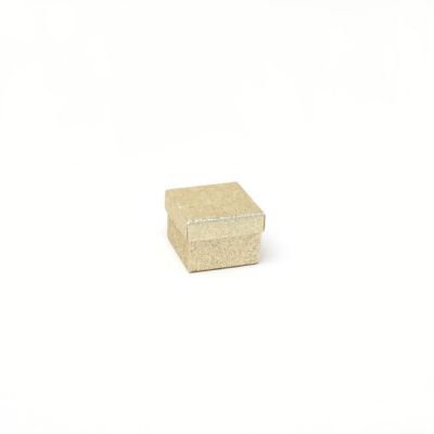 Ring box. 5x5x3.5cm. Gold glitter gift box.