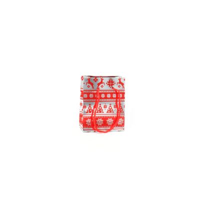 10x8x4.5cm. Christmas print foil gift bag