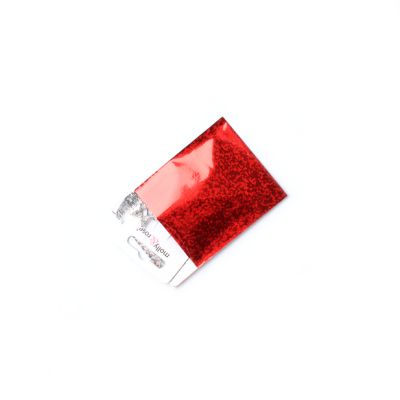 8x7cm. Red holographic self seal pp bag