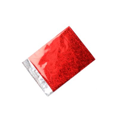 15x12cm. Red holographic self seal pp bag