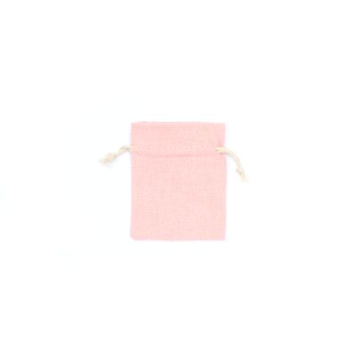 10x8cm. Soft pink cotton rich drawstring bag