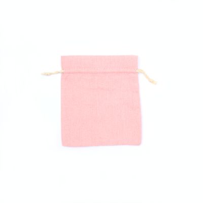 16x14cm. Soft pink cotton drawstring bag