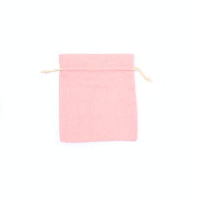 16x14cm. Soft pink cotton drawstring bag