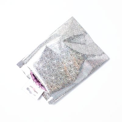 18x15cm. Silver holographic self seal pp bag