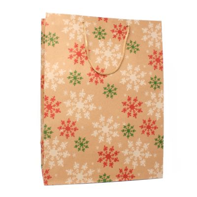 42x31x15cm. Christmas snowflake print gift bag