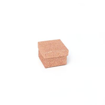 Ring box. 5x5x3.5cm. Rose gold glitter gift box.