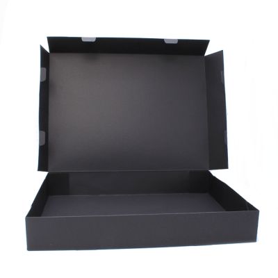 Size: 40x30x6cm Black printed fold flat box. Fast assembly