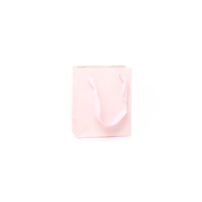 14.5x11.5x6cm. Pink paper gift bag