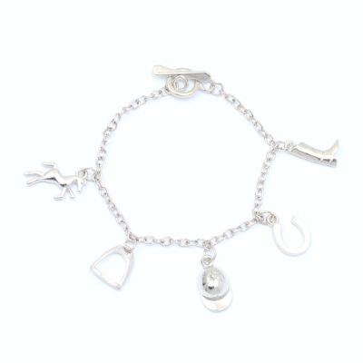 Silv chain bracelet with horse charms