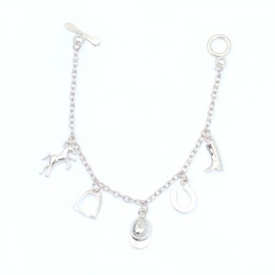 Silv chain bracelet with horse charms