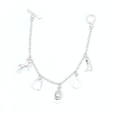 Silv chain bracelet with horse charms