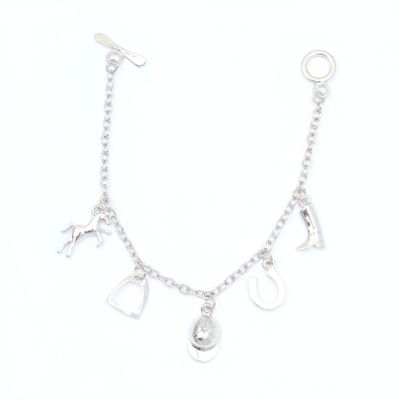 Silv chain bracelet with horse charms