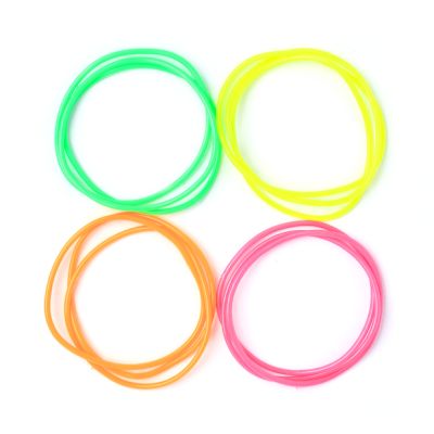 Card of 12 neon coloured gummy bangles