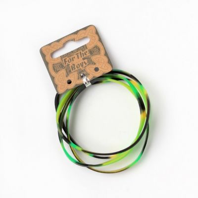 Card of 4 Camouflage silicone bracelets.