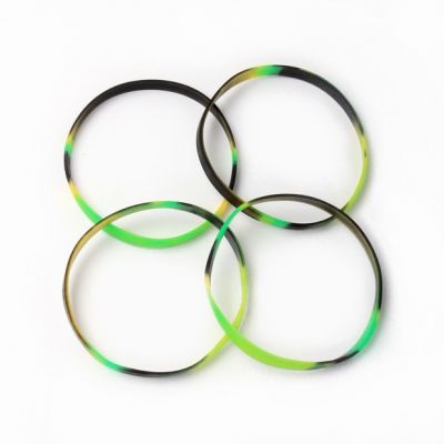 Card of 4 Camouflage silicone bracelets.