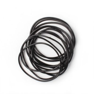Card of 12 black gummy bangles
