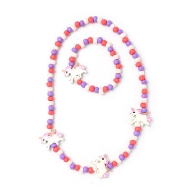 Children's beaded necklace and bracelet set