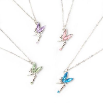 17" Silv chain necklace with flying fairy pendant